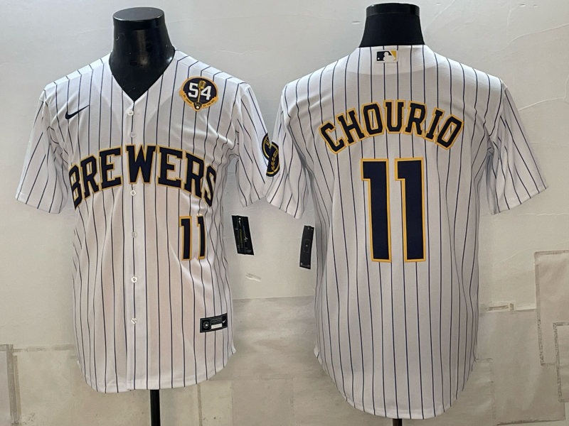 Men 2026 Milwaukee Brewers #11 Chourio White Game Nike MLB Jersey 101102